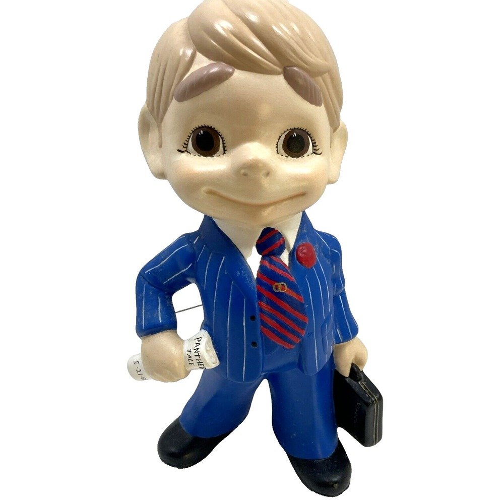 Rare VTG 1973 Atlantic Mold Ceramic Hand Painted Salesman 11.75" x 6" Kitschy